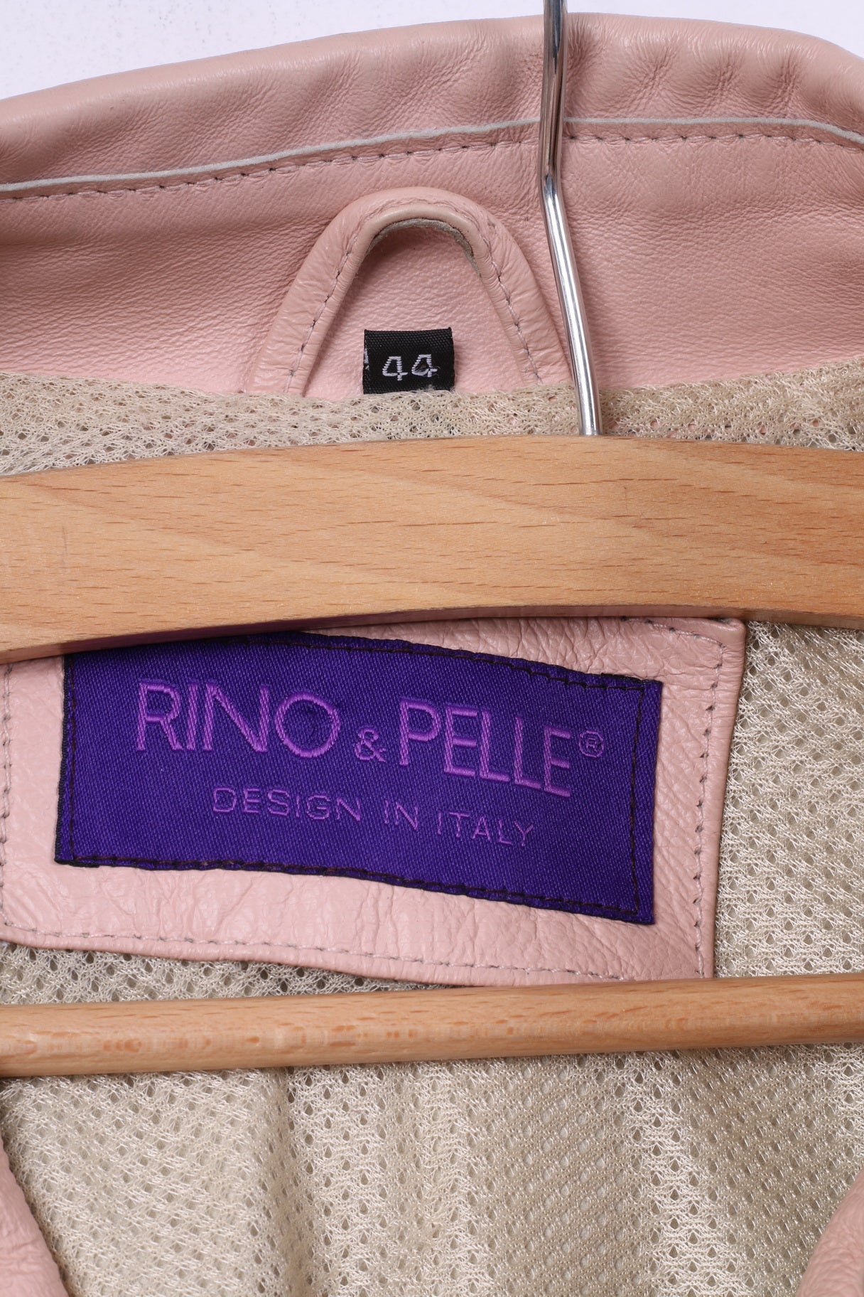 Rino &amp; Pelle Femme 44 M Veste En Cuir Rose Snaps Design En Italie 