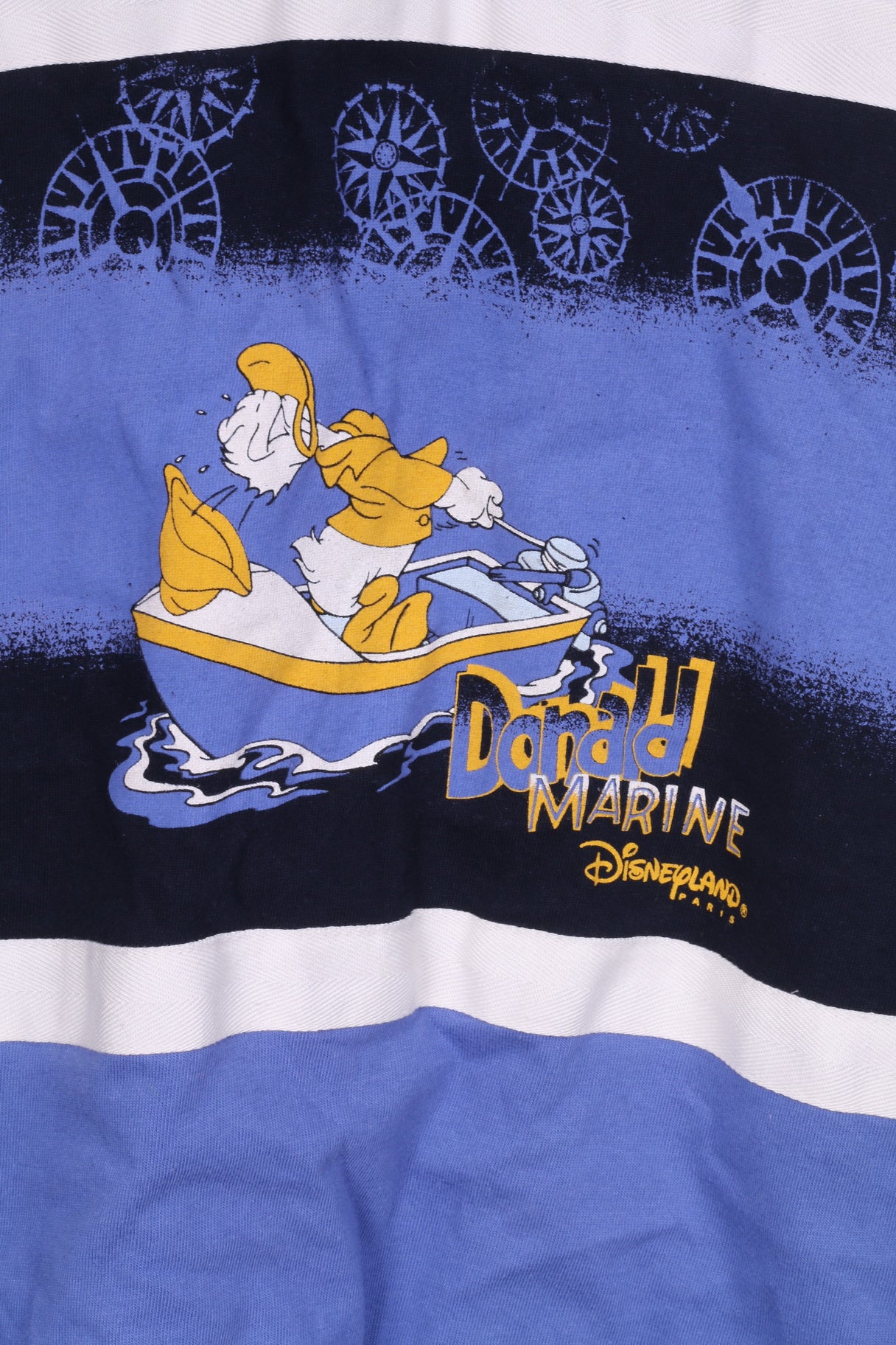 Disnyeland Paris Boys 10/12 Age Polo Shirt Long Sleeve Donald Marine Cotton Blue