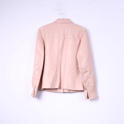 Rino &amp; Pelle Femme 44 M Veste En Cuir Rose Snaps Design En Italie 