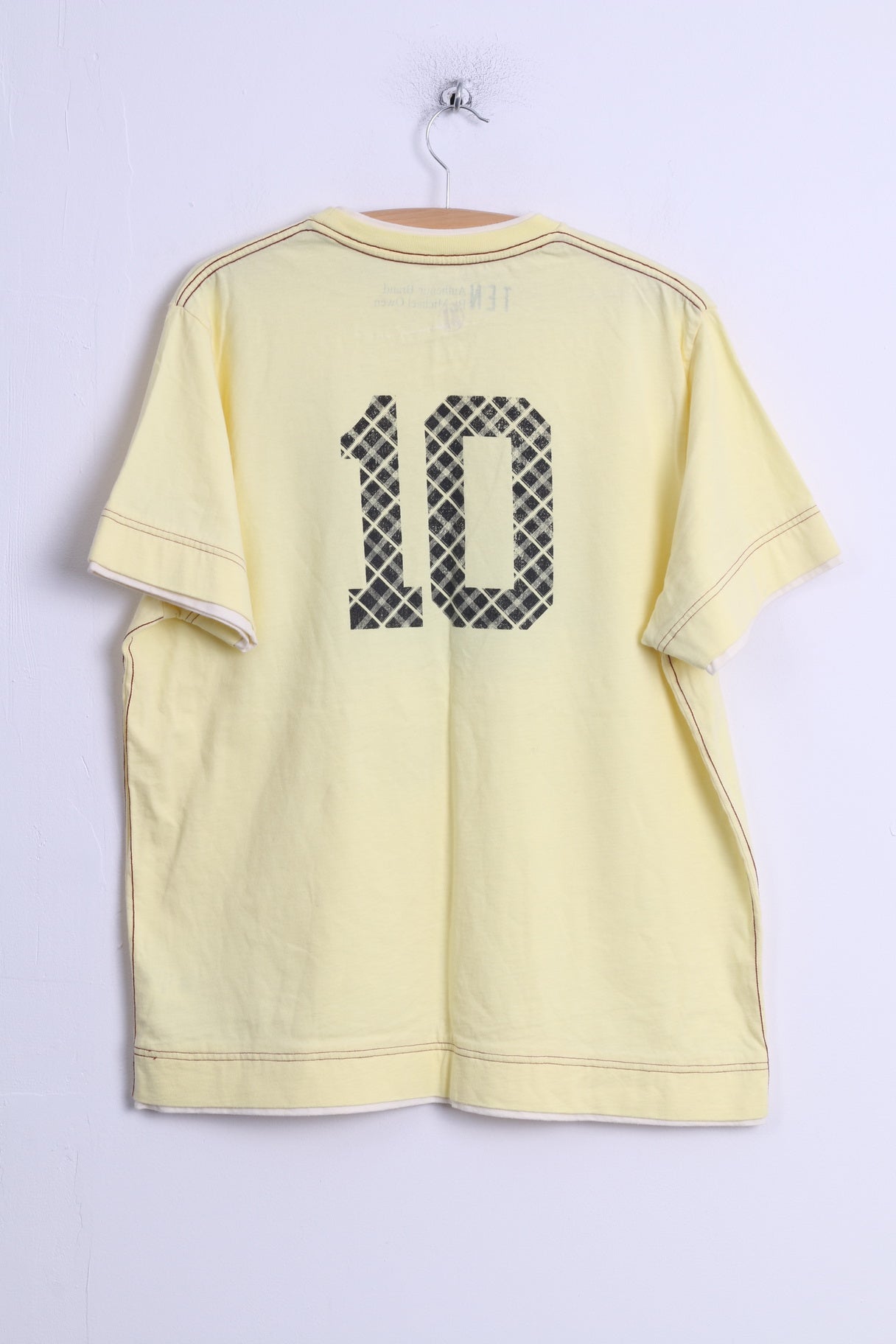 TEN By Michael Owen Mens XL T-Shirt Yellow Cotton England 10 Football