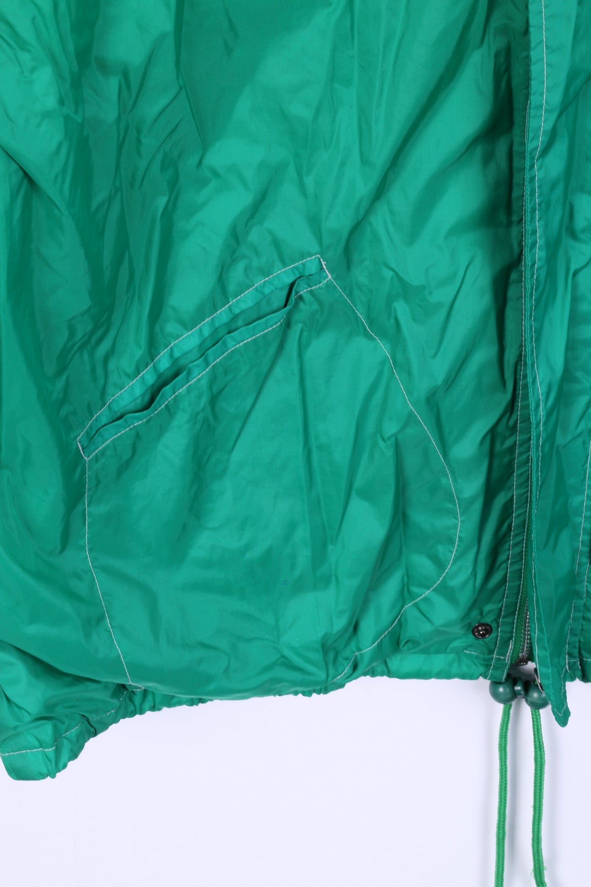 La region vertede chinois Mens XL Jacket Green Zippered Nylon Waterproof