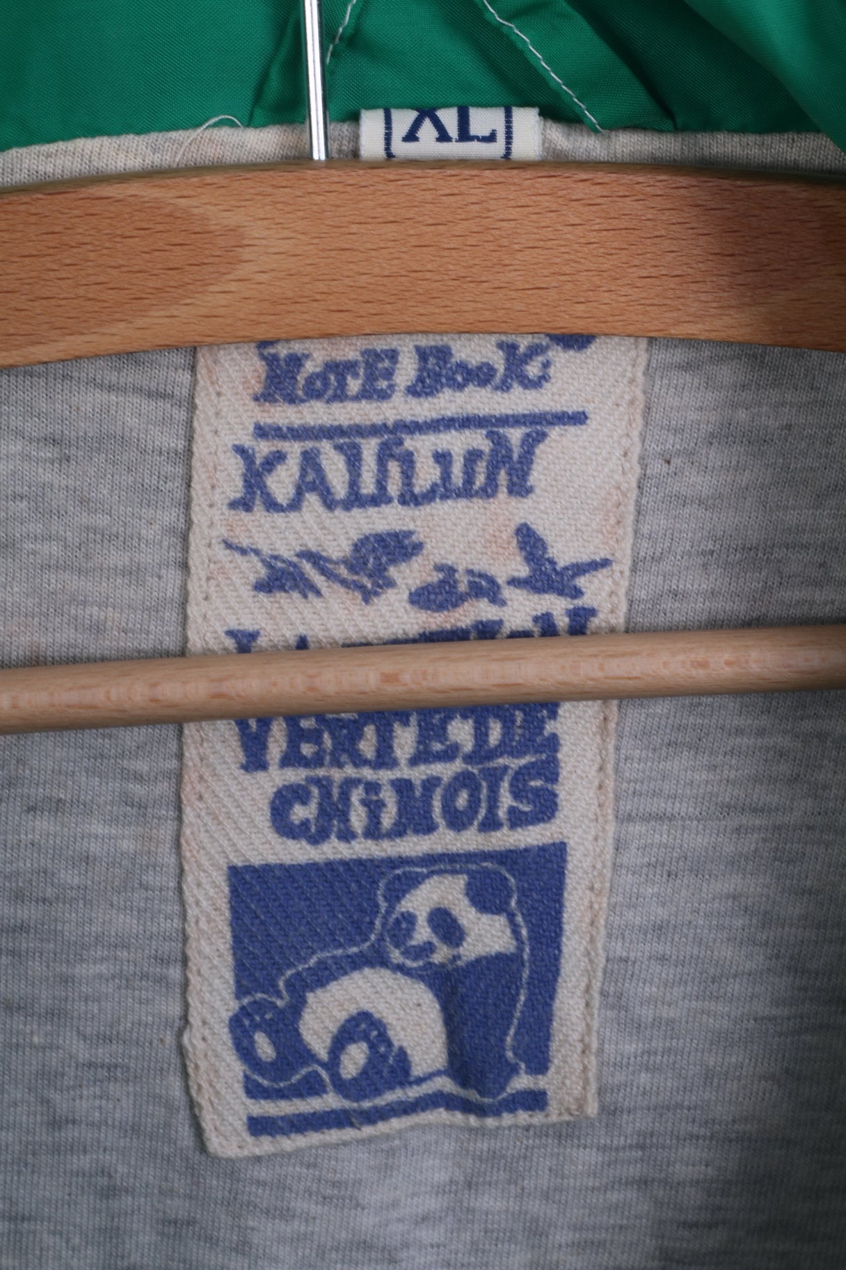 La région verte de chinois Mens XL Jacket Green Zippered Nylon Waterproof