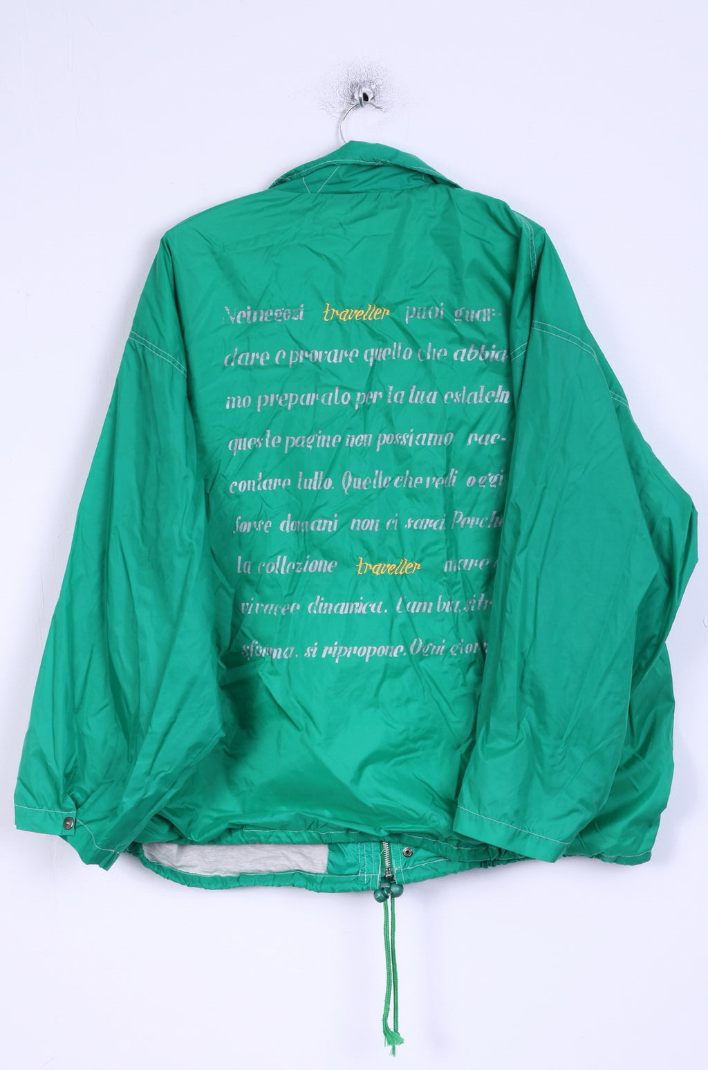 La région verte de chinois Mens XL Jacket Green Zippered Nylon Waterproof