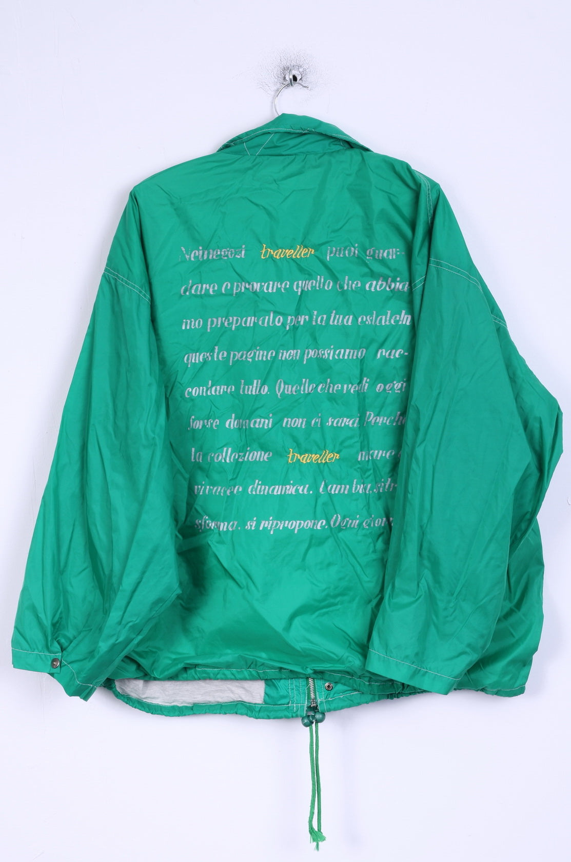 La région verte de chinois Mens XL Jacket Green Zippered Nylon Waterproof