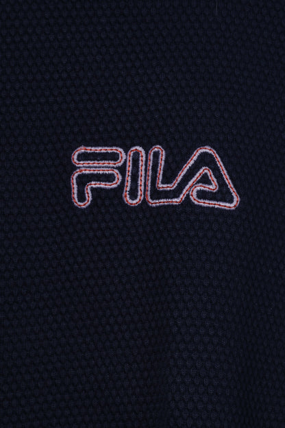FILA Mens XL Sweatshirt Navy Cotton Blend Crew Neck Logo Classic Training Top