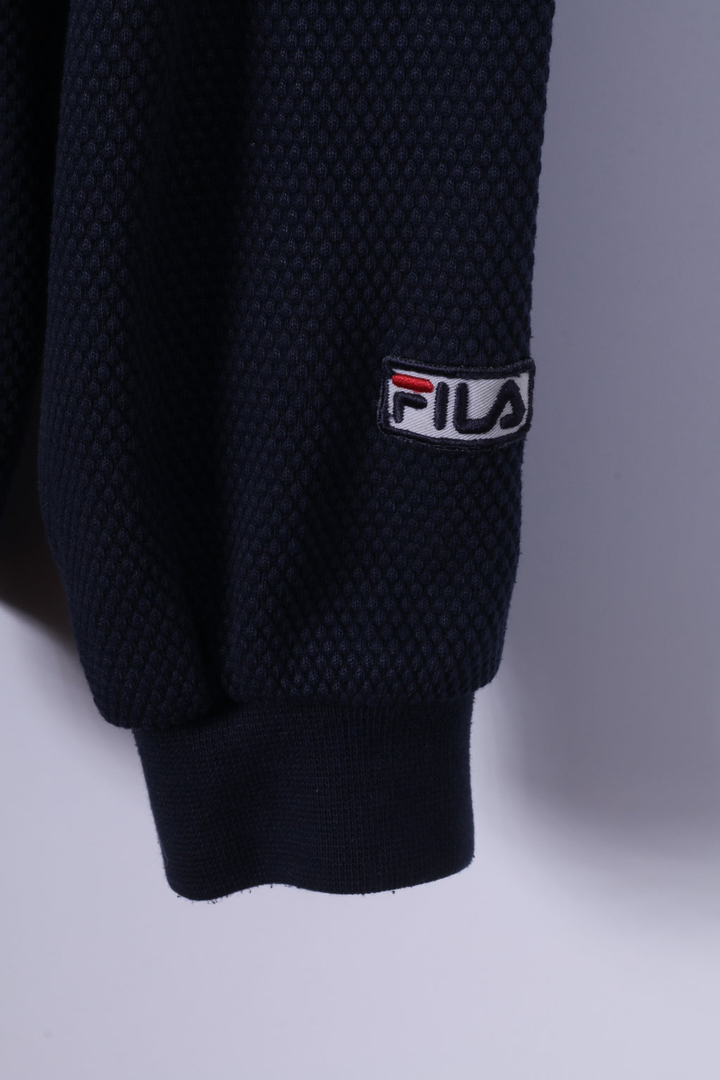Felpa XL da uomo FILA Top da allenamento classico in misto cotone blu scuro girocollo con logo