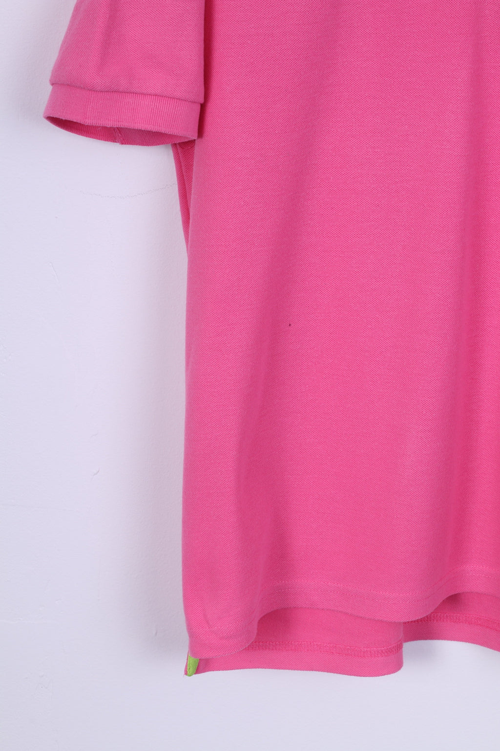 Lonsdale London Mens S Polo Shirt Pink Neon Cotton Short Sleeve Top