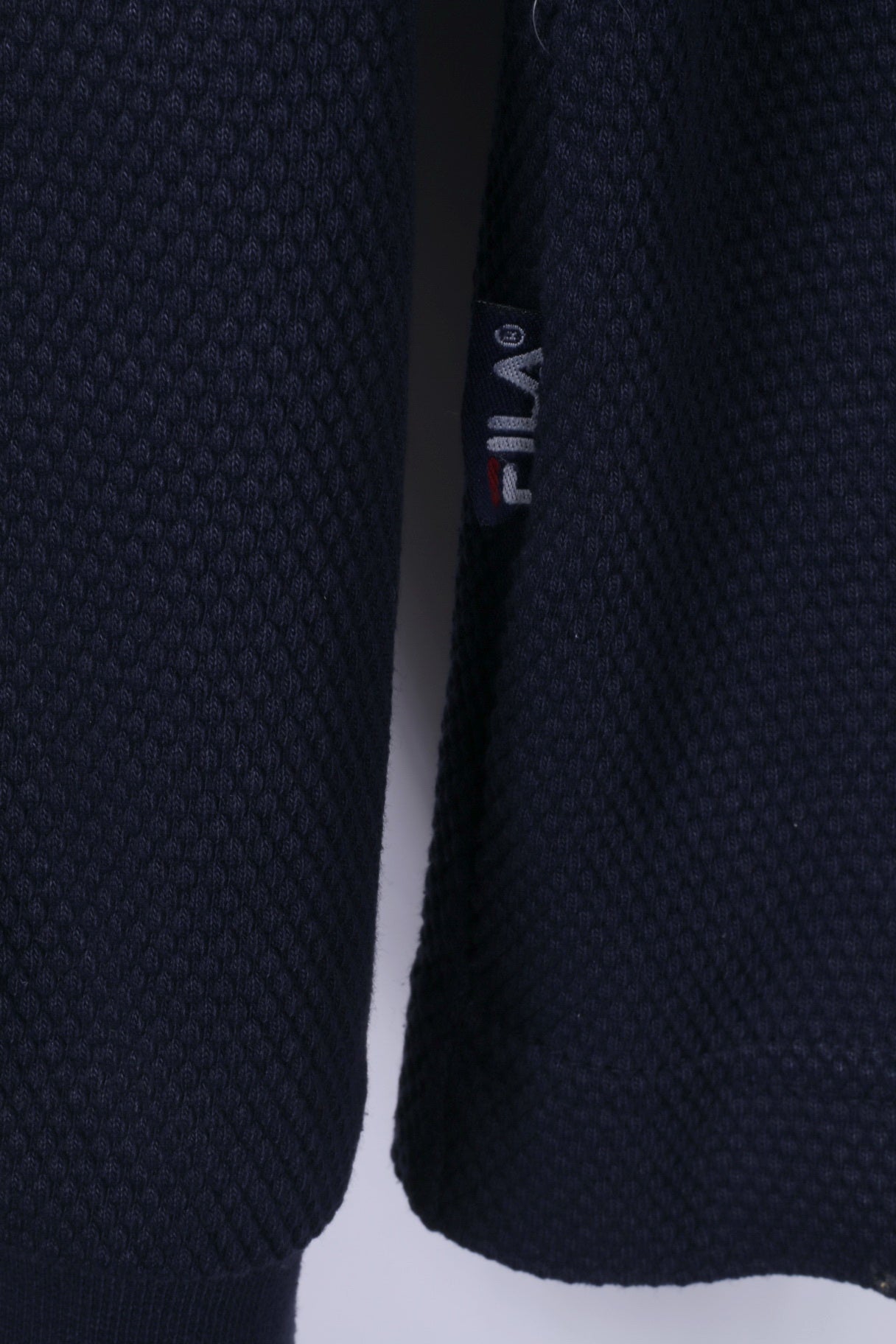Felpa XL da uomo FILA Top da allenamento classico in misto cotone blu scuro girocollo con logo