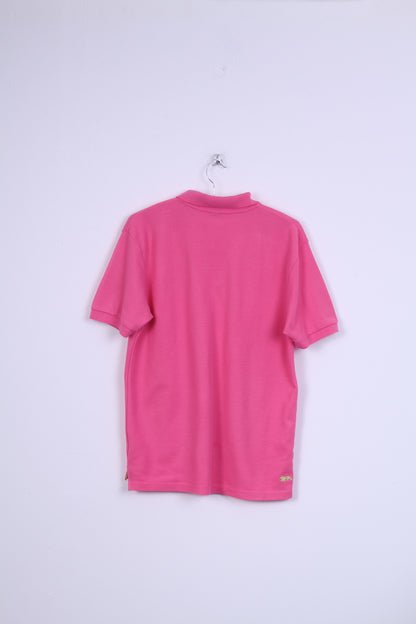 Lonsdale London Polo S pour homme en coton rose fluo à manches courtes