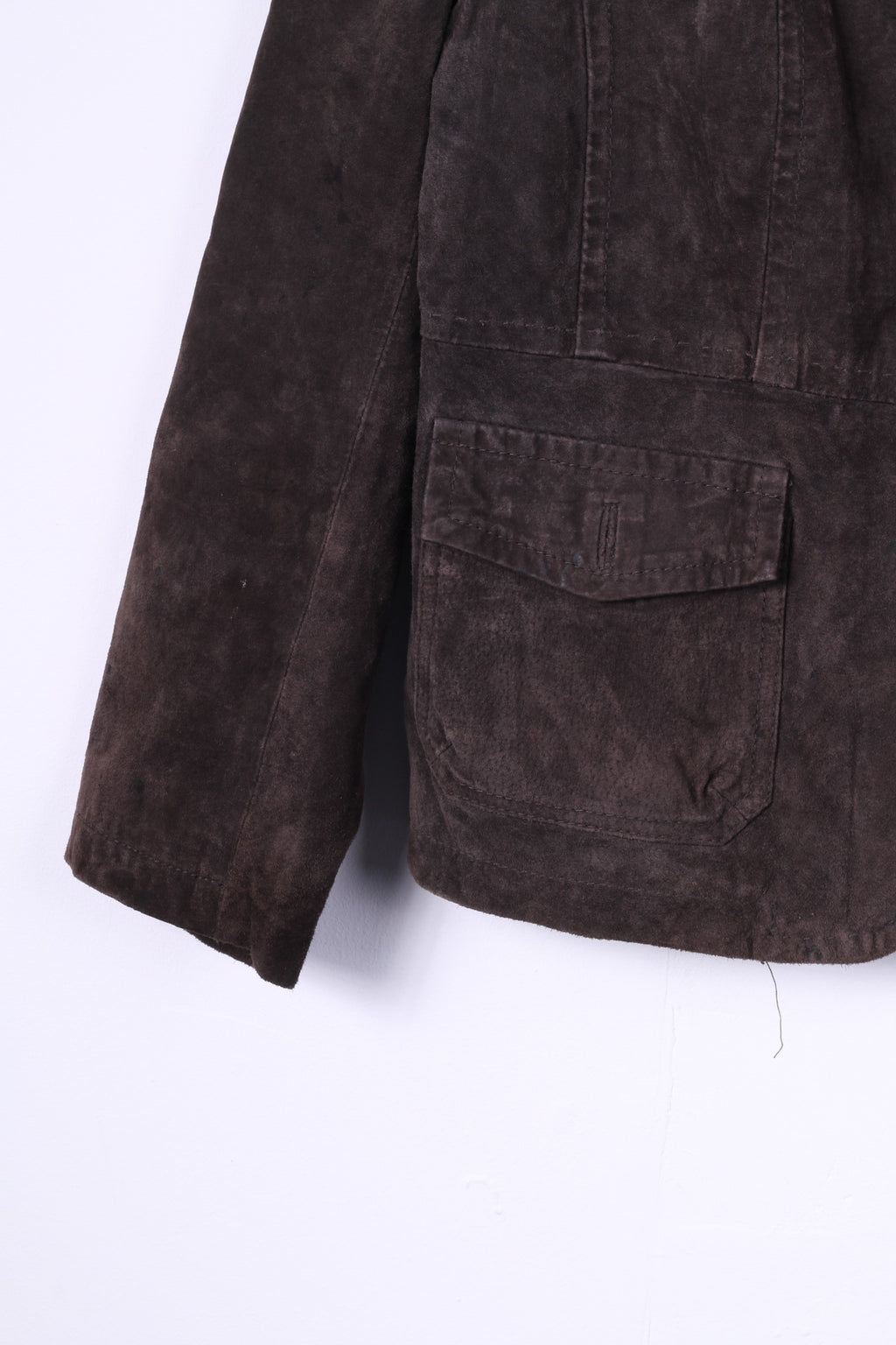 Julia S.Roma Womens 20 2XL Leather Jacket Blazer Suede Brown Single Breasted Jacket