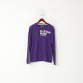 G-Star Men XL (L) Long Sleeved Shirt Purple Cotton Crew Neck Logo Top