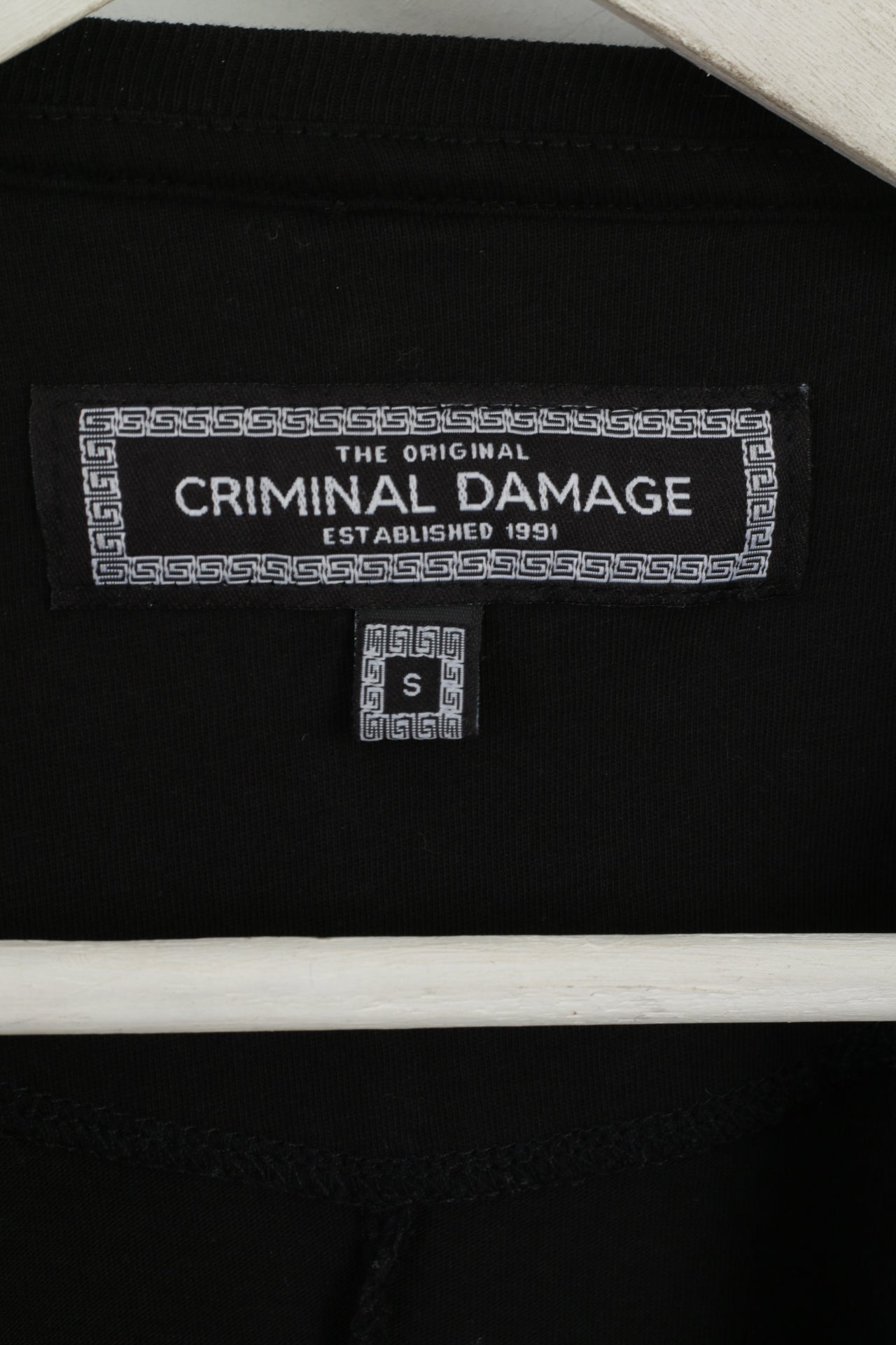 Criminal Damage Men S T-Shirt Black Cotton Mesh Sleeve Team Loser Top