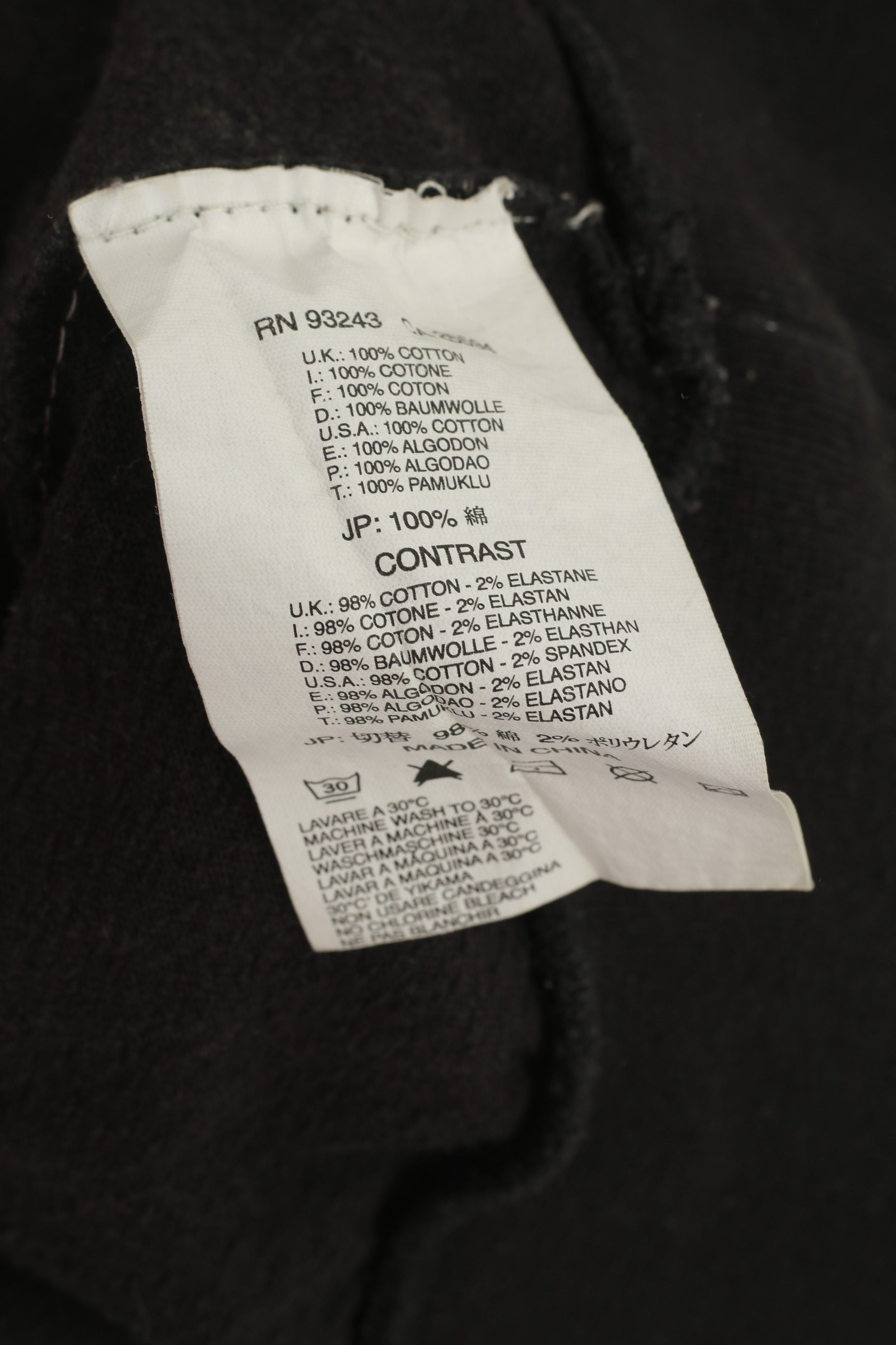 Diesel Femmes M Sweat Noir Coton Vintage Oversize Chauve-Souris Haut Imprimé