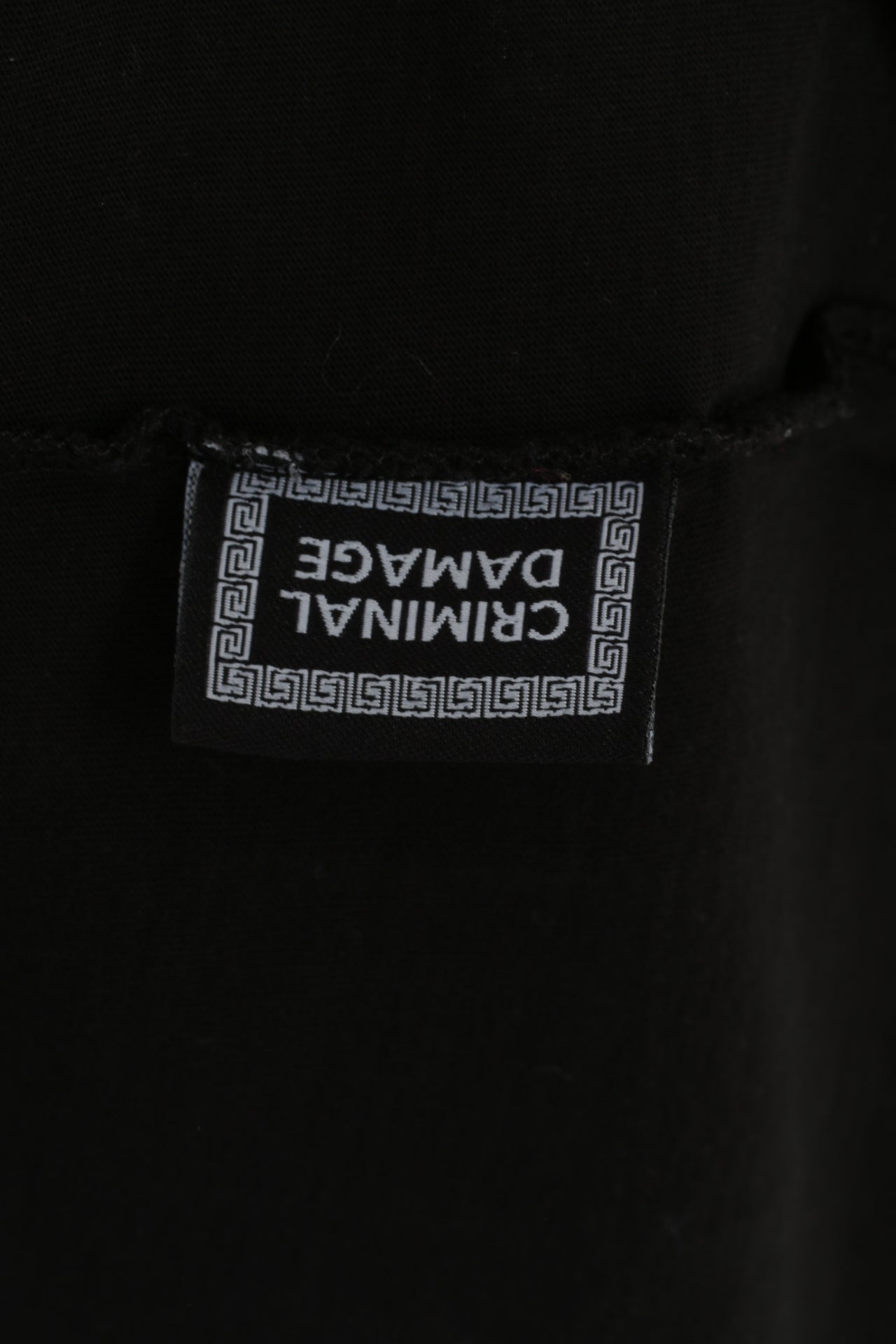 Criminal Damage Men S T-Shirt Black Cotton Mesh Sleeve Team Loser Top