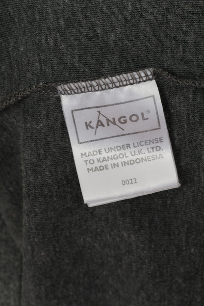 Kangol Homme L Polo Gris Coton Sport Logo Brodé Haut À Manches Courtes