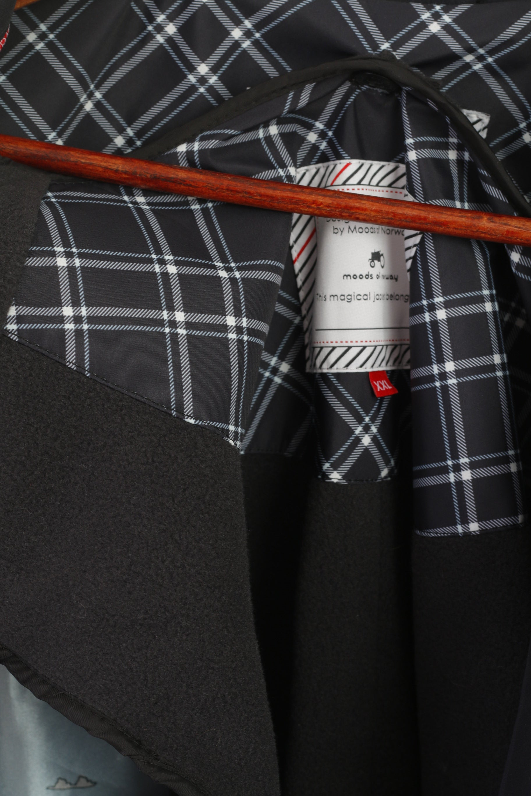 Moods Of Norway Hommes XXL Manteau Marine Doublure Amovible Classique Vintage Simple Boutonnage Norvégien Trench