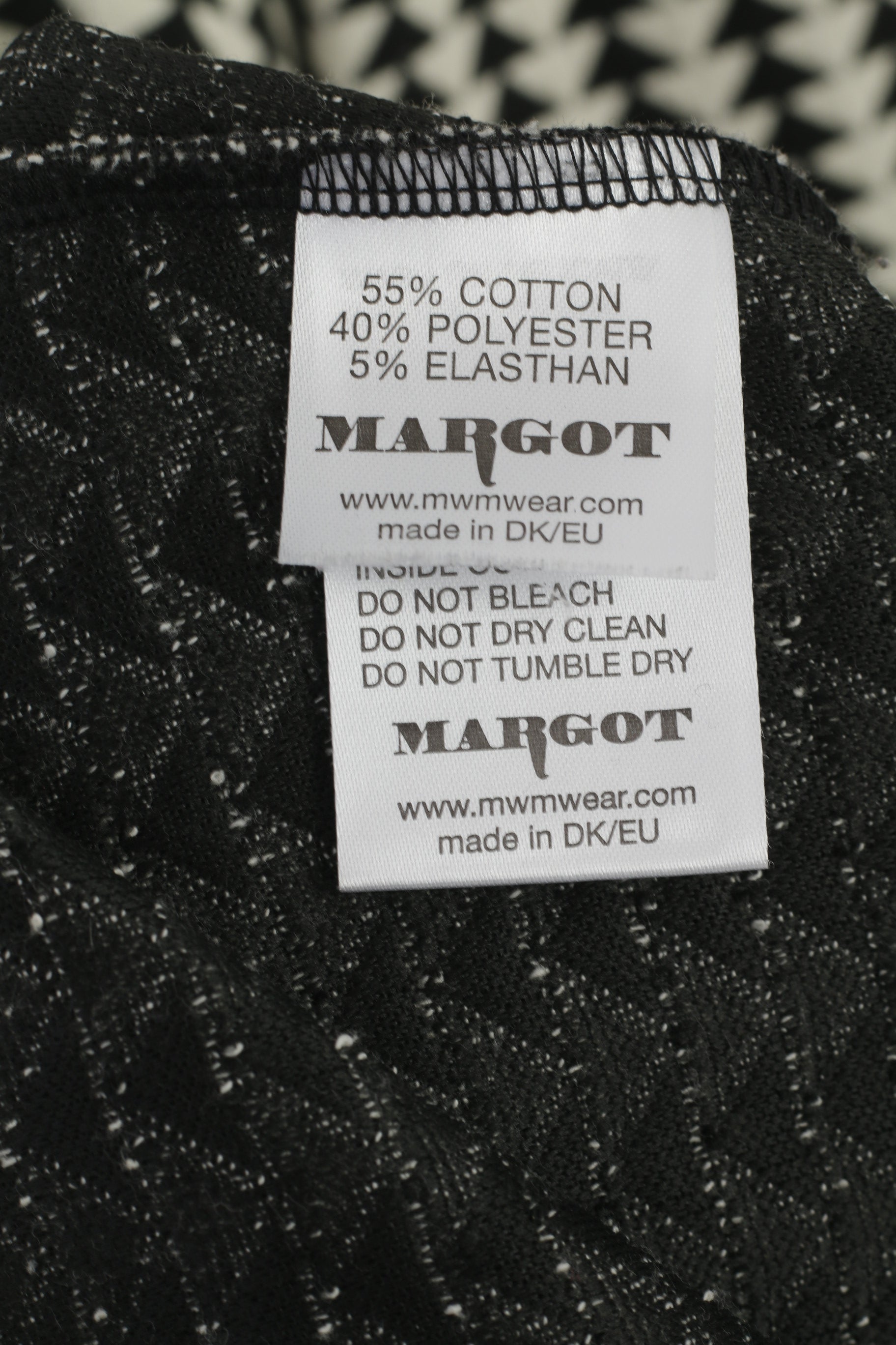 Margot Women L Midi Dress Black White Cotton Vintage Roses Stretch Pencil Crew Neck