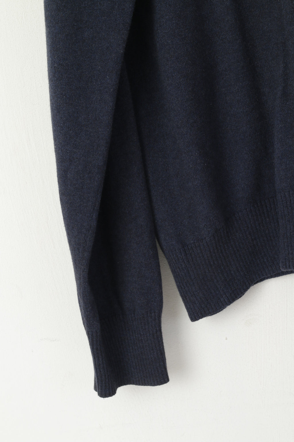 Original Penguin Men XL Jumper Navy Cotton Cashmere Blend V Neck Logo Sweater