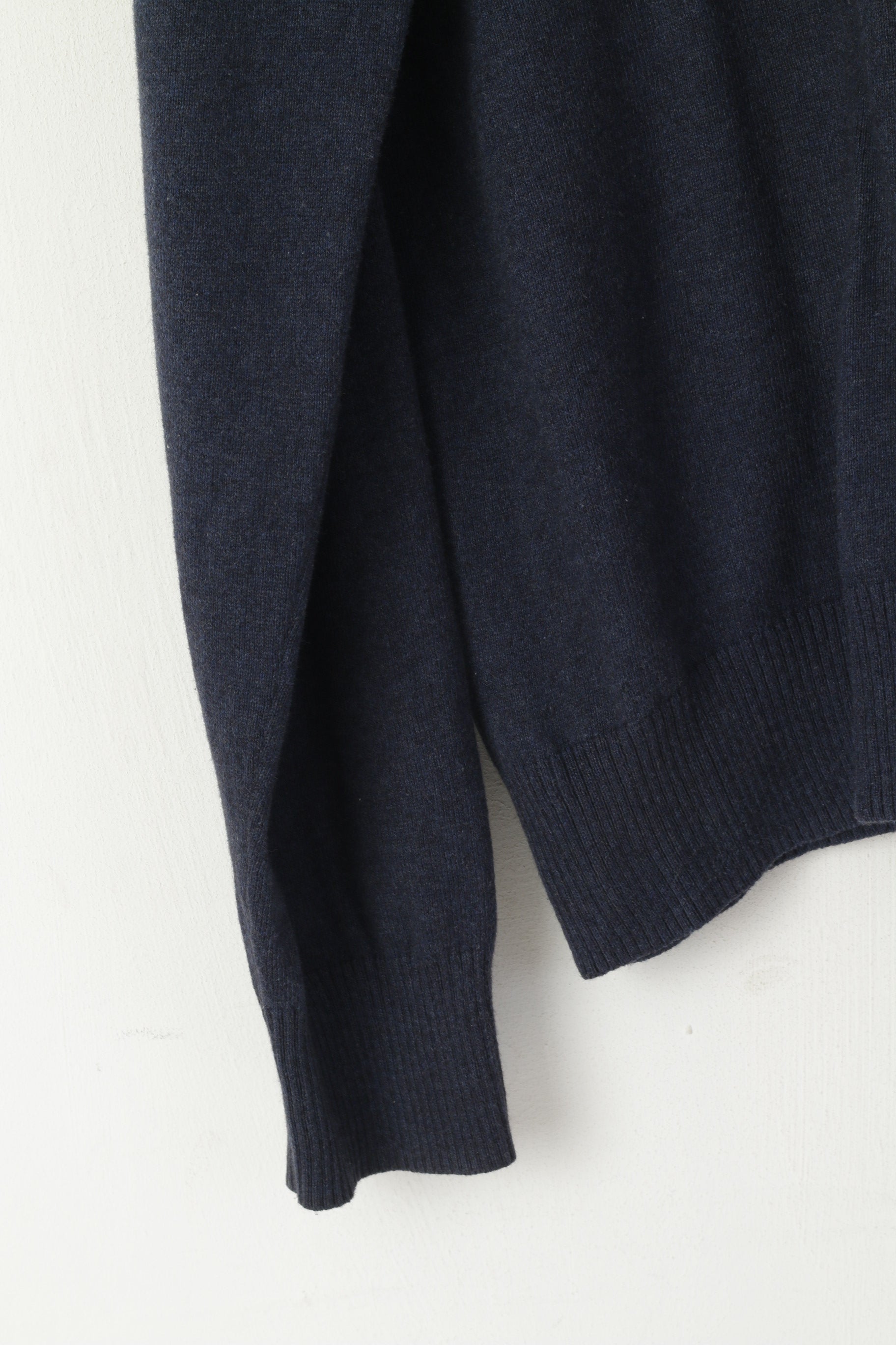 Original Penguin Men XL Jumper Navy Cotton Cashmere Blend V Neck Logo Sweater