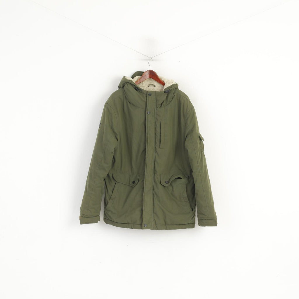 Dstruci Men L Jacket Green Cotton Padded Stirling Full Zip Hooded Dstruction Parka