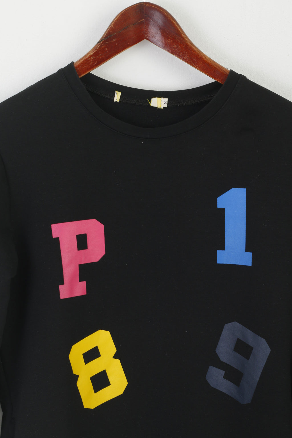 Vintage Women M Dress Black Sport Cotton Stretch Printed Long Sleeve