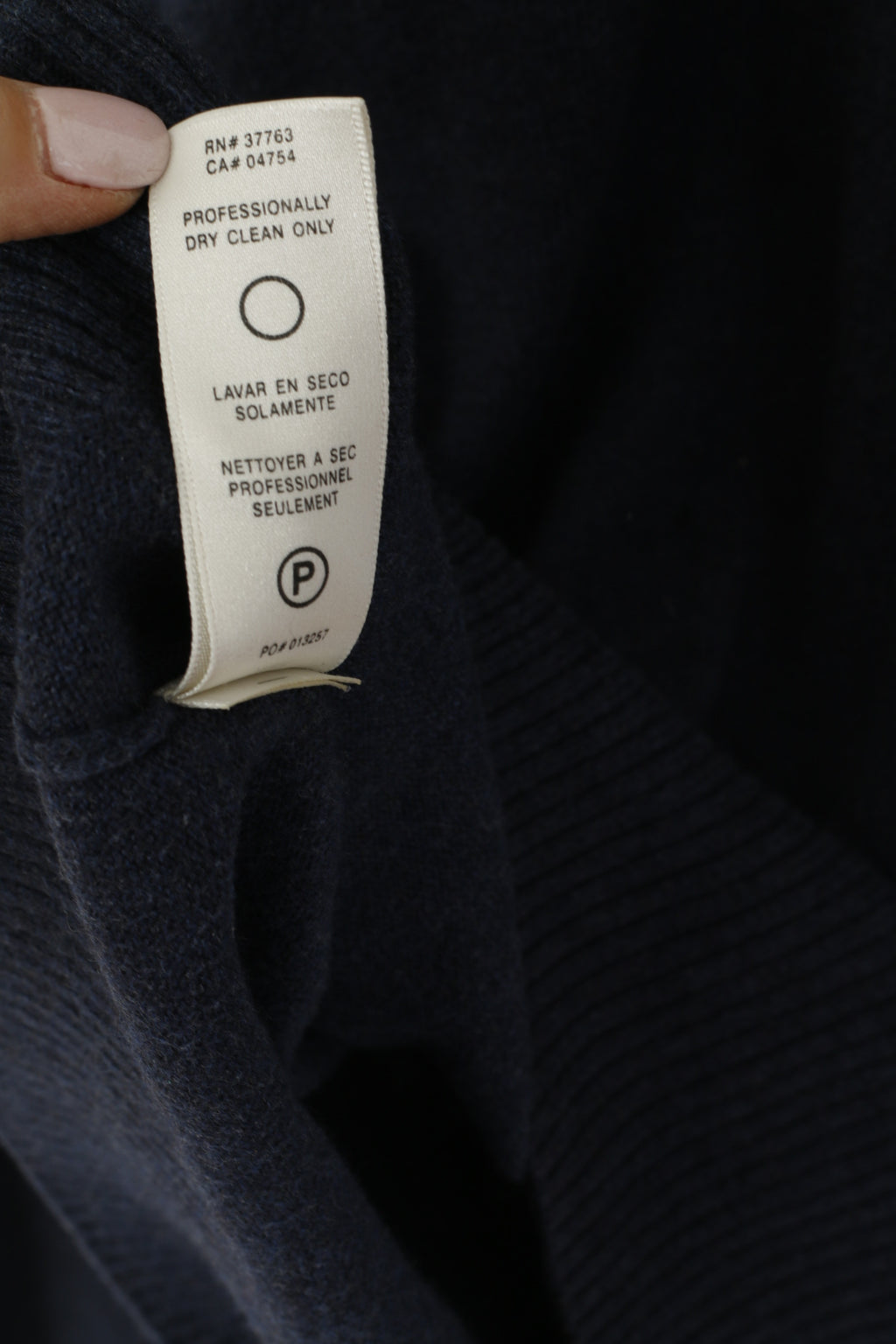 Original Penguin Men XL Jumper Navy Cotton Cashmere Blend V Neck Logo Sweater
