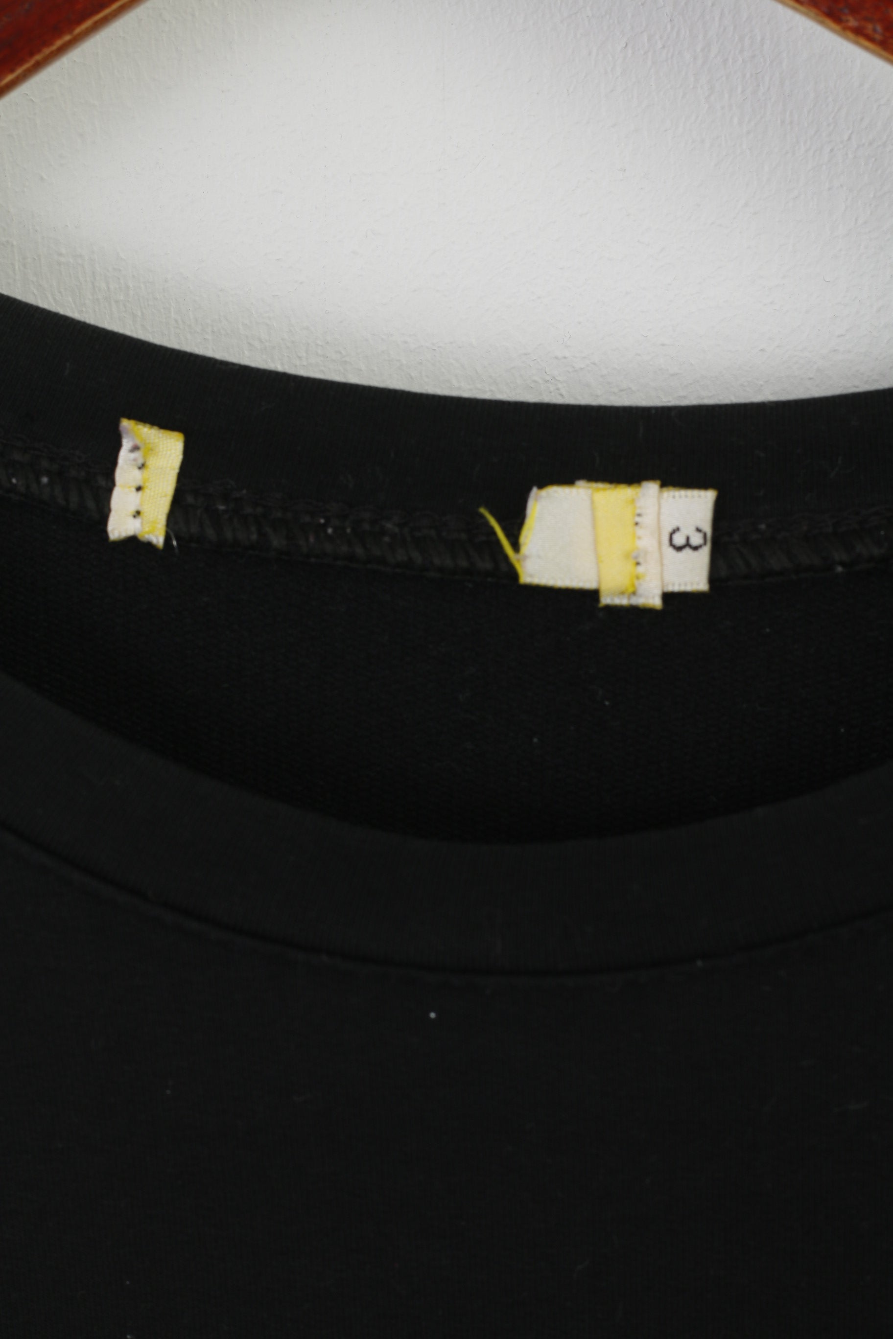 Vintage Women M Dress Black Sport Cotton Stretch Printed Long Sleeve