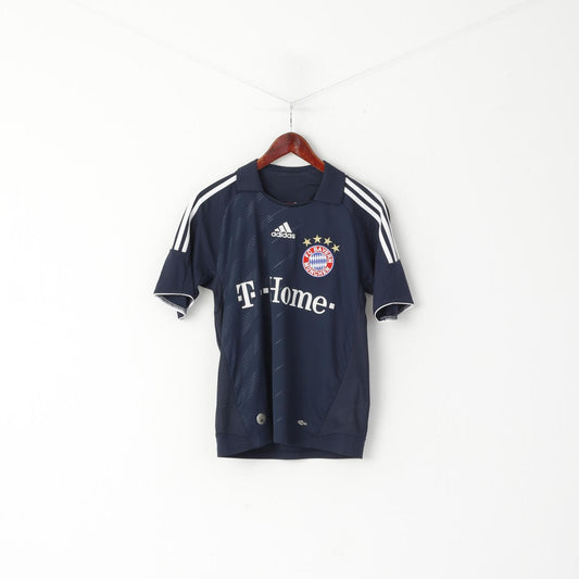 Adidas Boys 14 age 164 Shirt Navy Bayern Football Club Munich Jersey Top