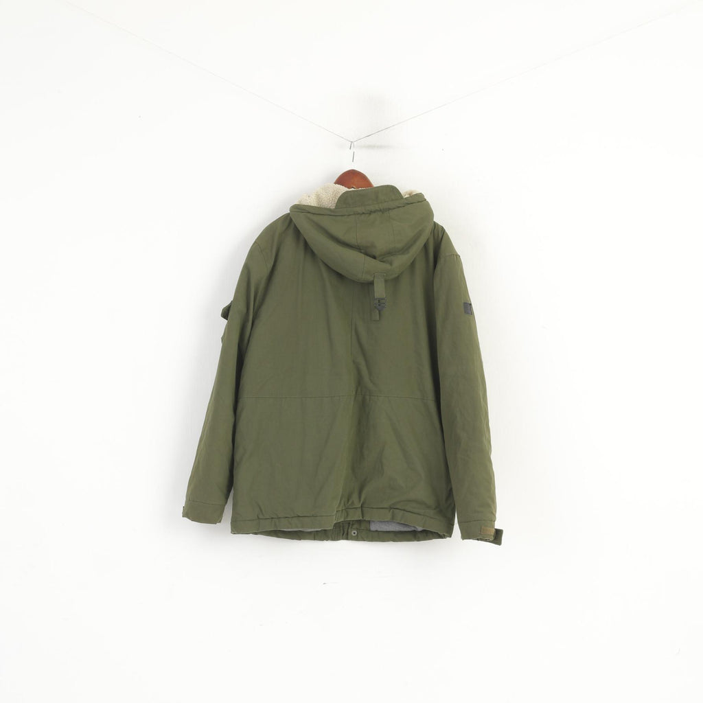 Dstruci Men L Jacket Green Cotton Padded Stirling Full Zip Hooded Dstruction Parka