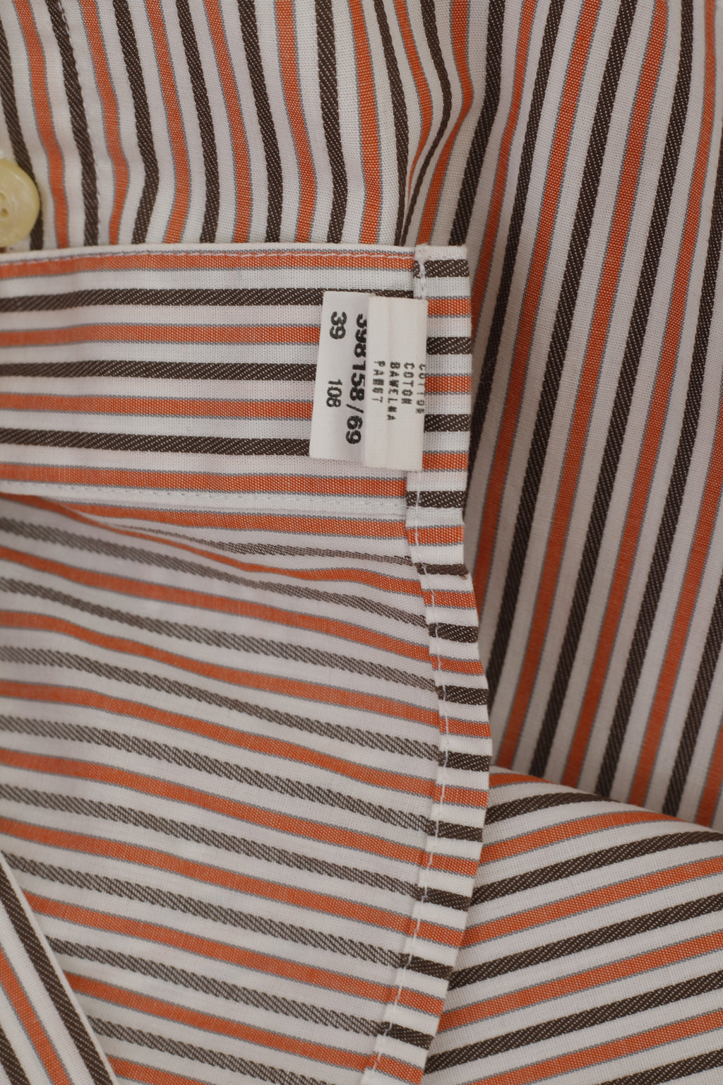 Bugatti Men 15.5 M Casual Shirt Orange Striped Cotton Long Sleeve Top