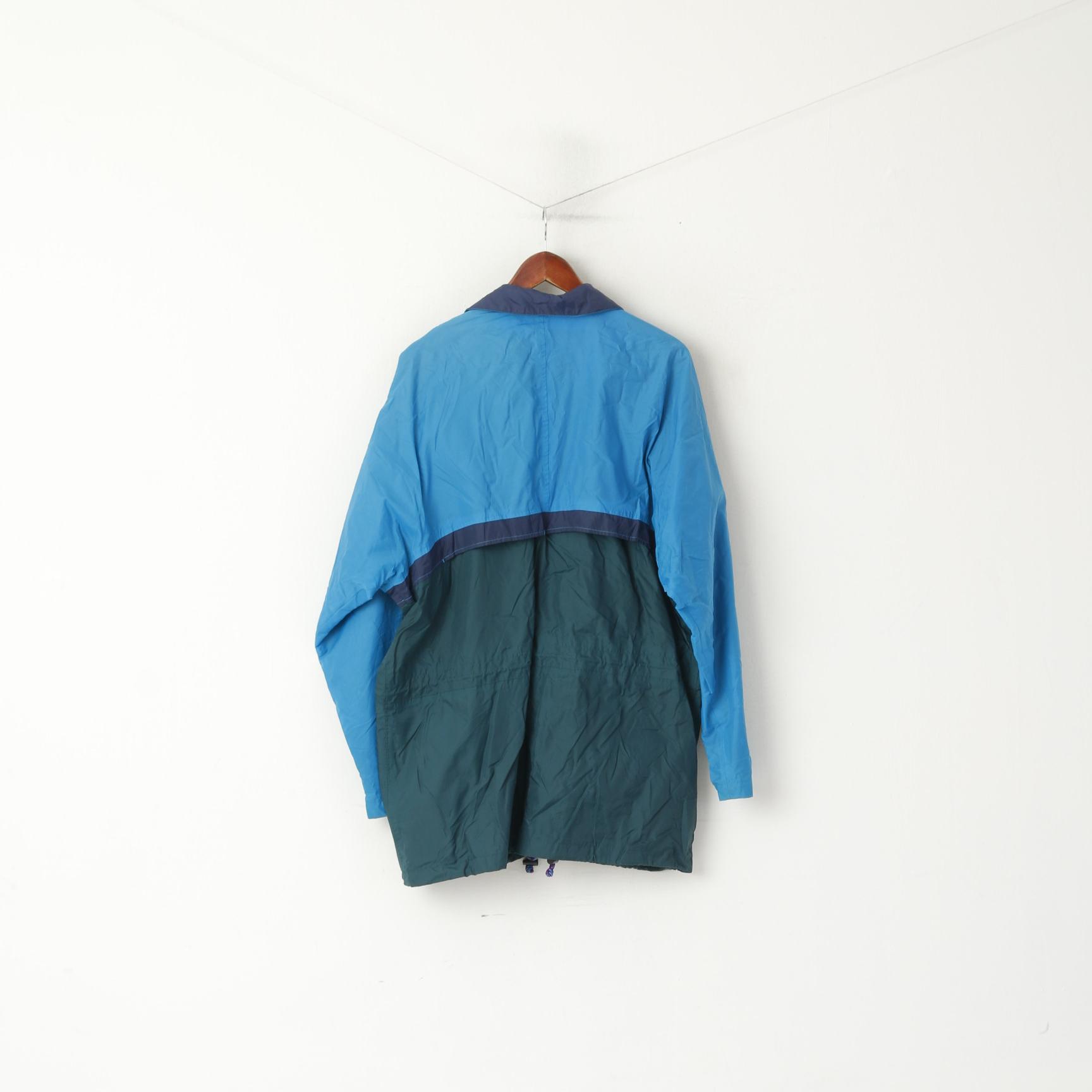 Helly Hansen Men M Jacket Vintage Blue Nylon Waterproof Outdoor Full Zipper Top