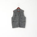 Easiern Collage Men XXXXL (XXL) Waistcoat Grey Fishing Multi Pocket Estern Cottage Vest
