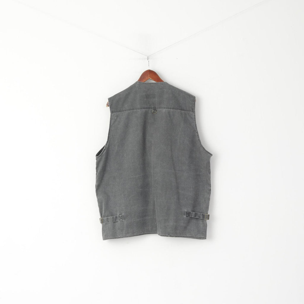 Easiern Collage Hommes XXXXL (XXL) Gilet Gris Pêche Multi Poche Estern Cottage Gilet