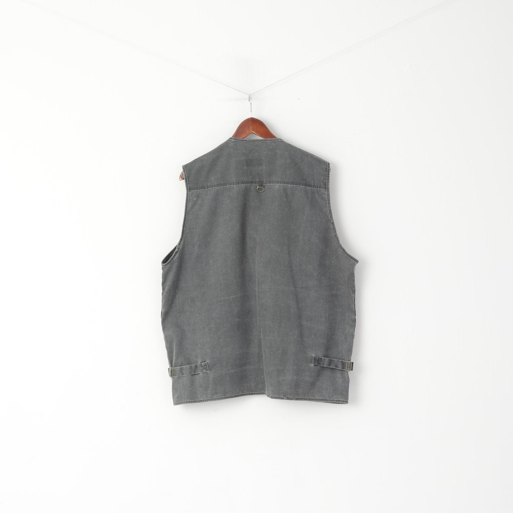 Easiern Collage Hommes XXXXL (XXL) Gilet Gris Pêche Multi Poche Estern Cottage Gilet