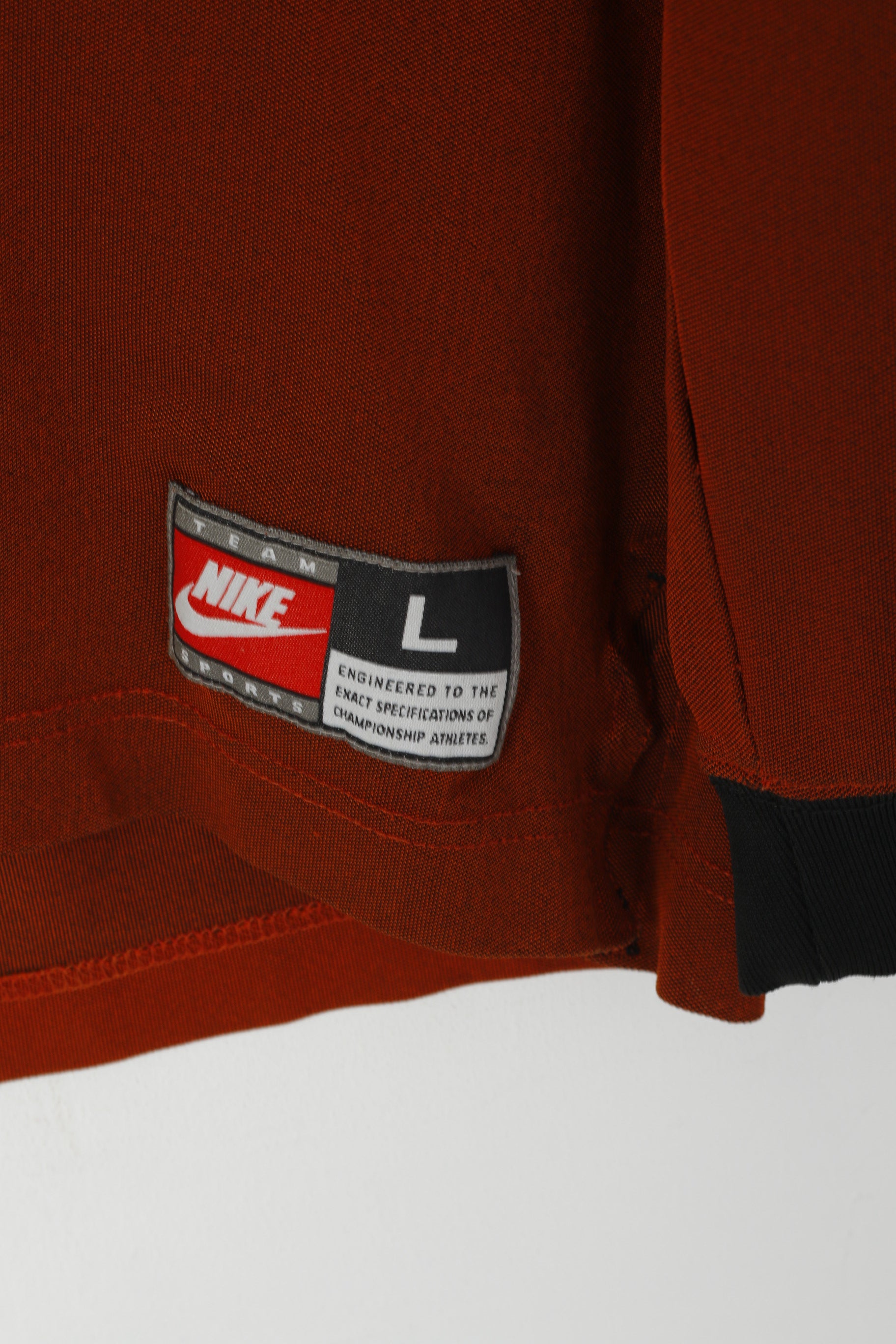 Nike Team Men L Shirt Vintage Brick V Neck Sportswear Championnat Athlètes Top