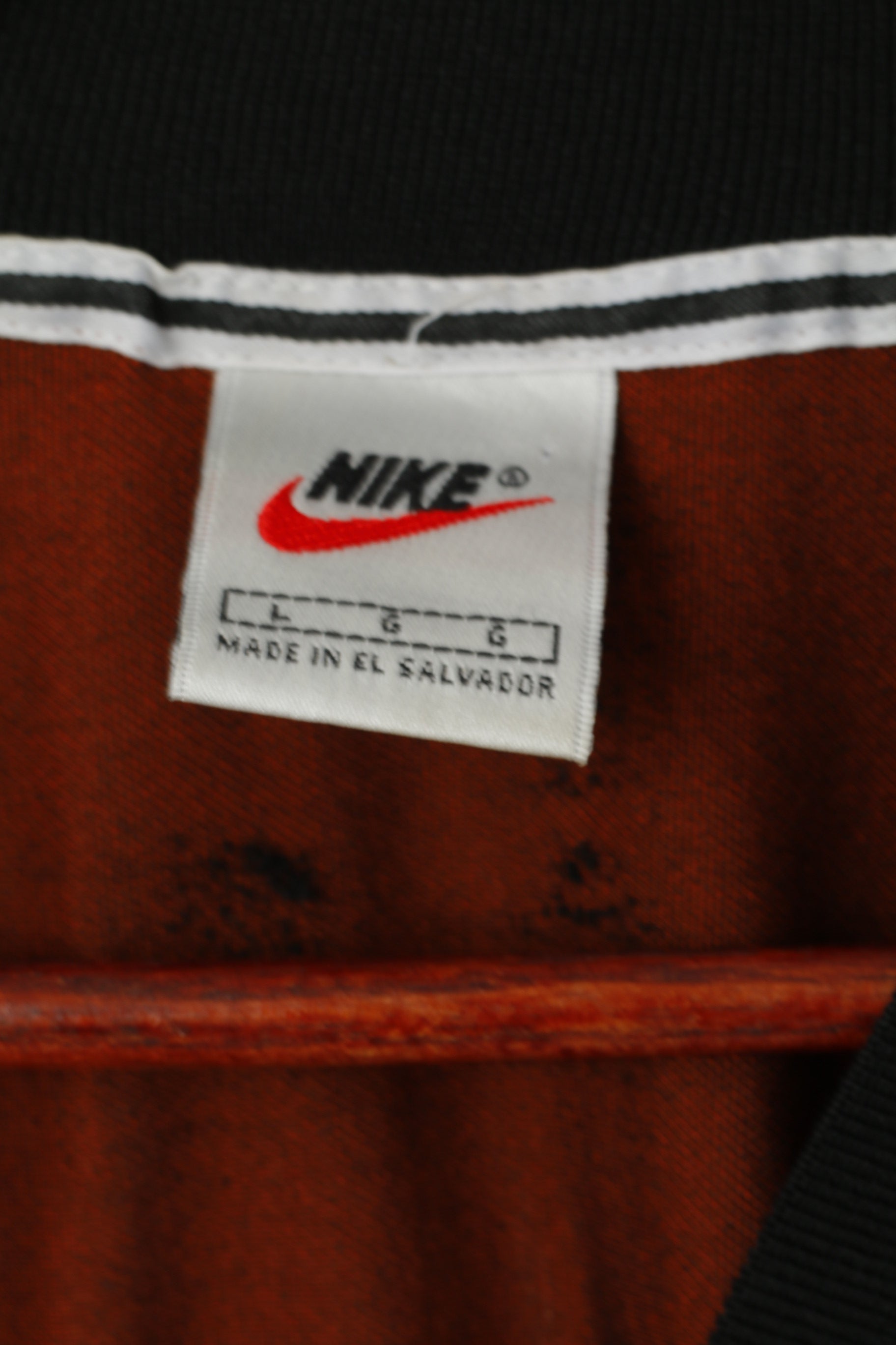 Nike Team Men L Shirt Vintage Brick V Neck Sportswear Championnat Athlètes Top