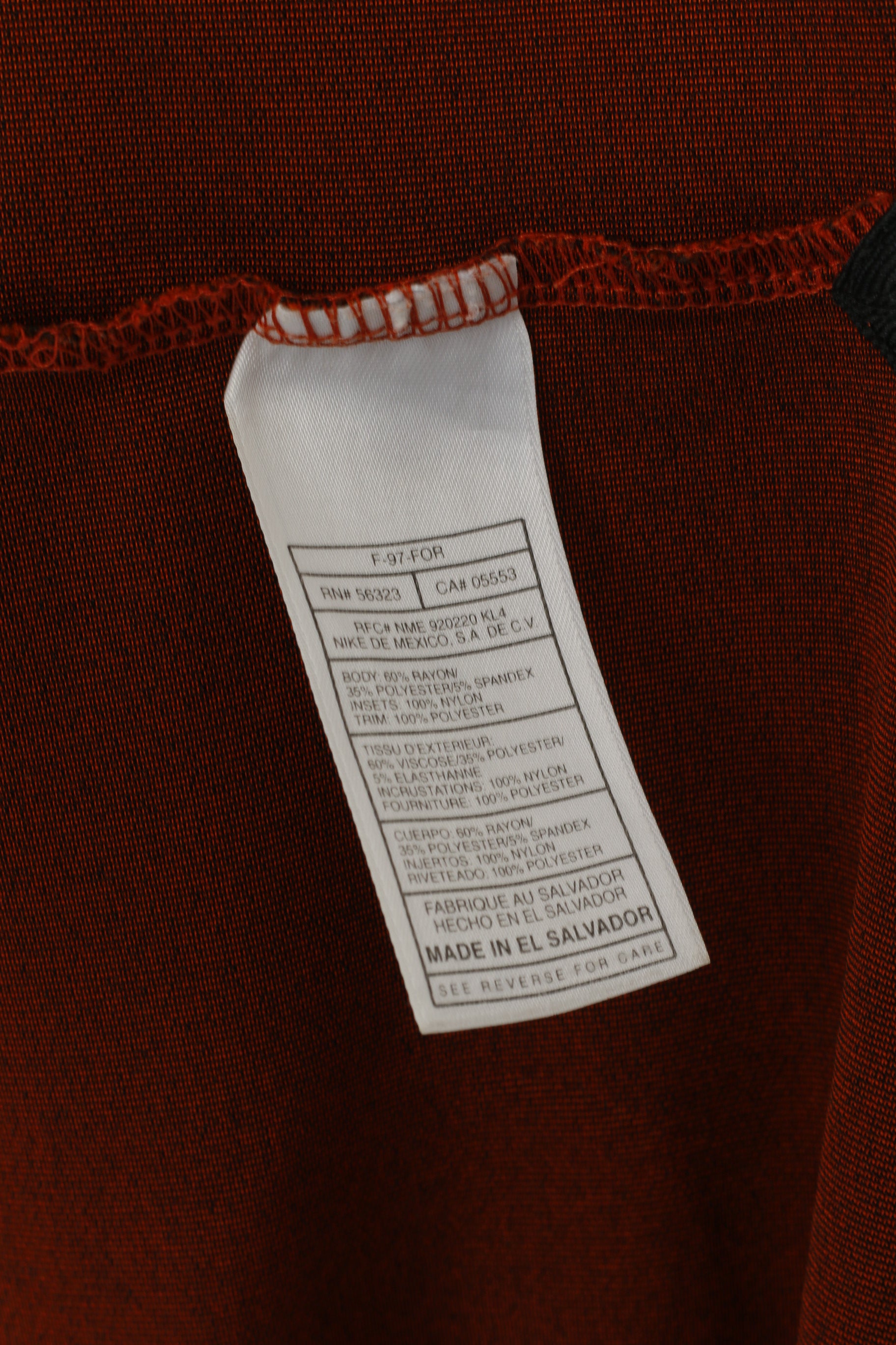 Nike Team Men L Shirt Vintage Brick V Neck Sportswear Championnat Athlètes Top