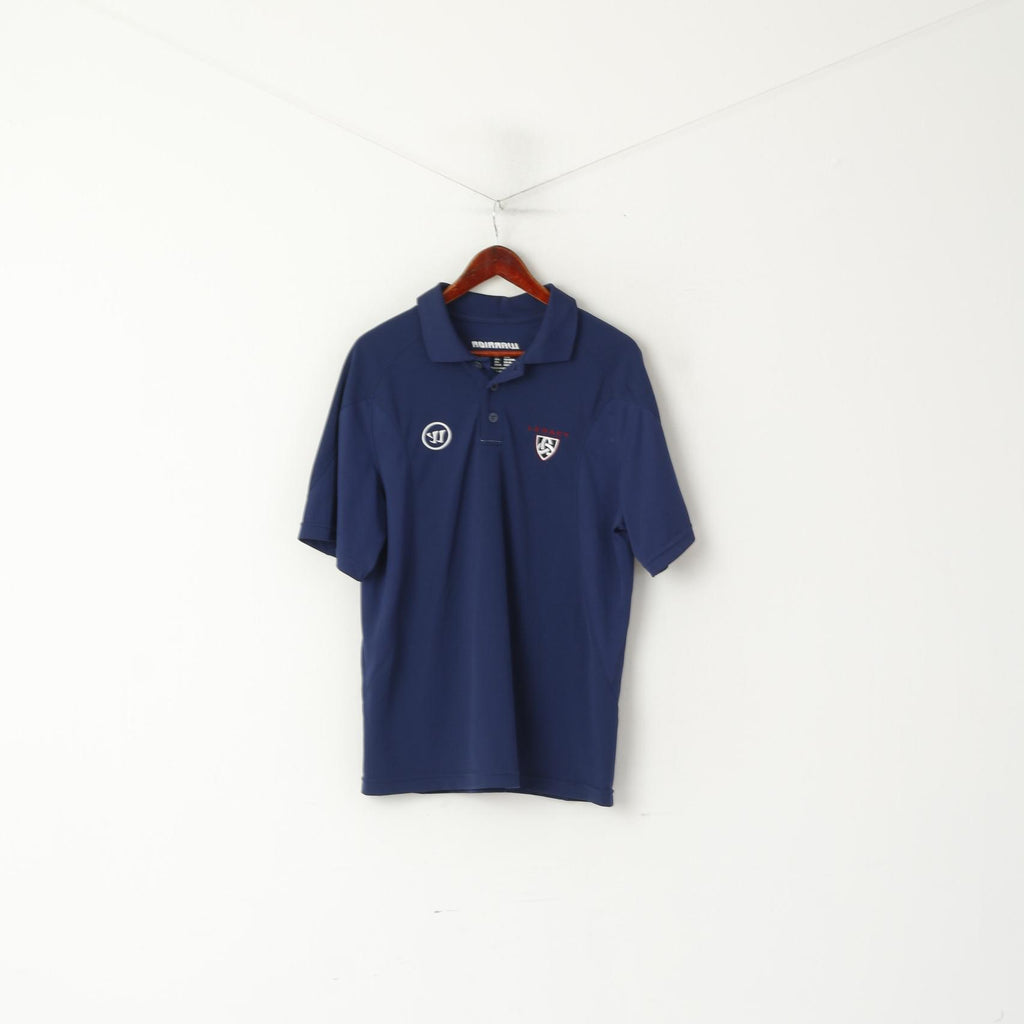 Warrior Men L Polo Shirt Navy Legacy Detailed Buttons Classic Jersey Top