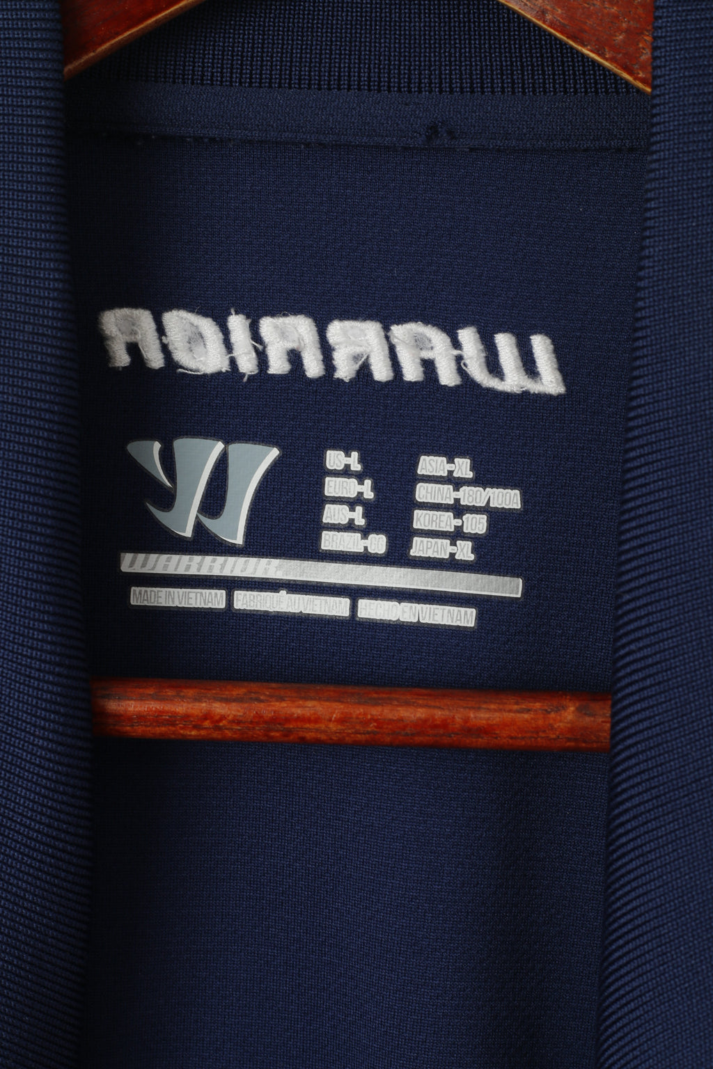Warrior Men L Polo Shirt Navy Legacy Detailed Buttons Classic Jersey Top