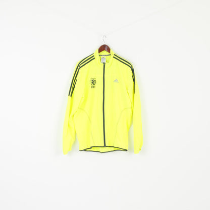Adidas Men L Run Jacket Neon Yellow Running Dublin Marathon 2013 Climaproof Top