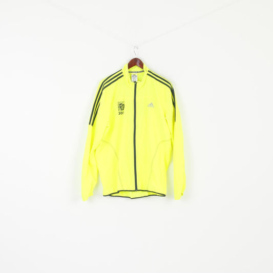 Adidas Homme L Run Veste Jaune Fluo Running Dublin Marathon 2013 Climaproof Top