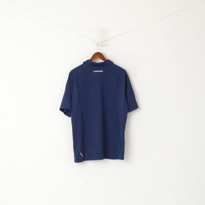 Warrior Men L Polo Shirt Navy Legacy Detailed Buttons Classic Jersey Top