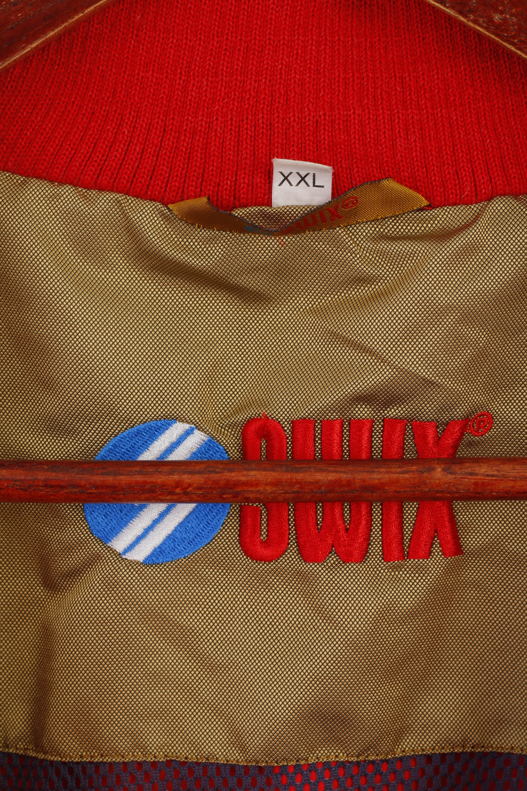 SWIX Men XXL Jacket Red Bomber Vintage Windbreaker Full Zip Activewear Top