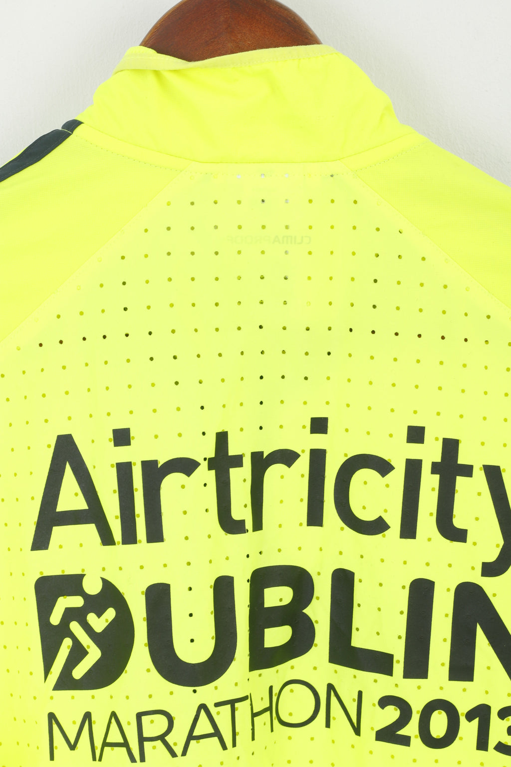 Adidas Men L Run Jacket Neon Yellow Running Dublin Marathon 2013 Climaproof Top