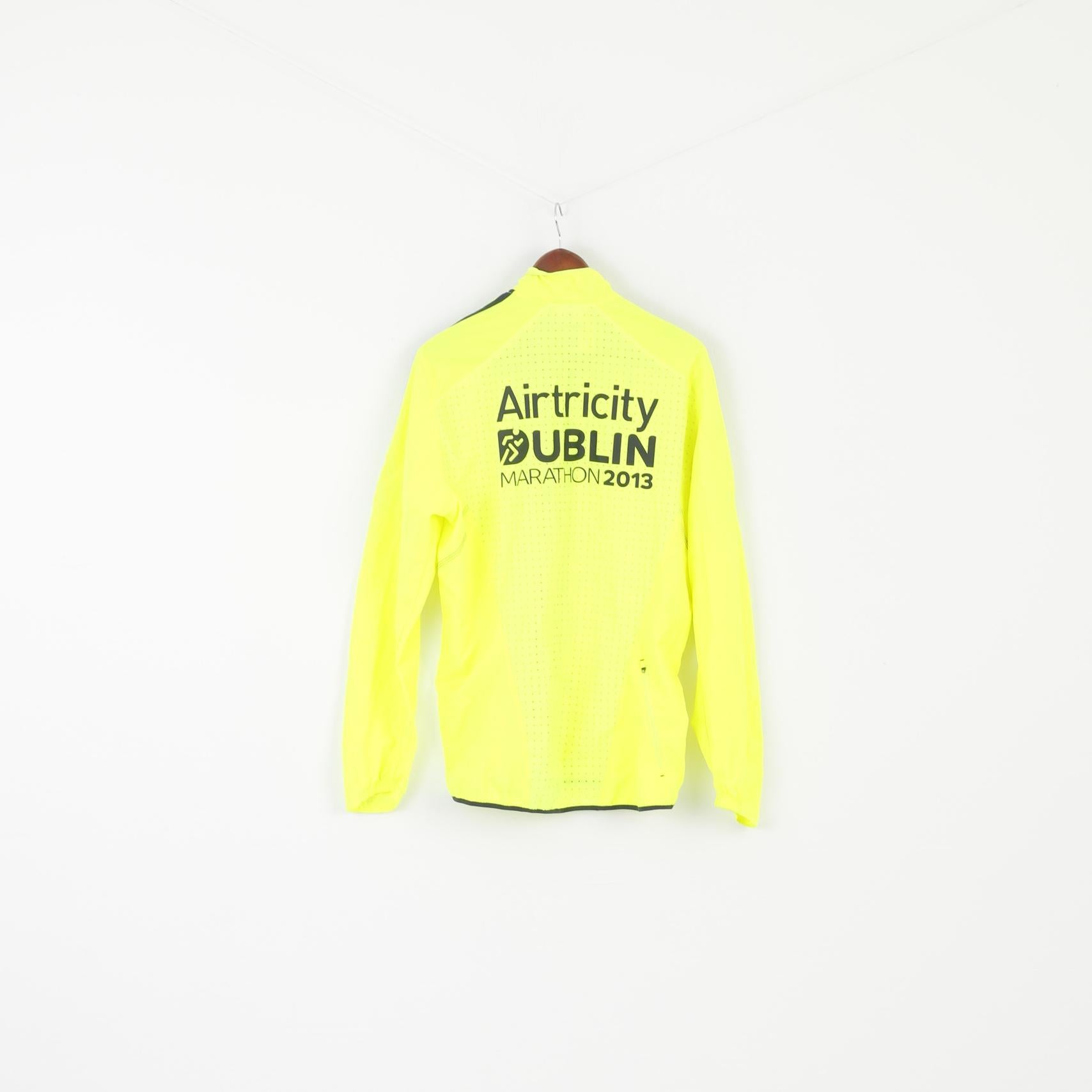 Adidas Men L Run Jacket Neon Yellow Running Dublin Marathon 2013 Climaproof Top