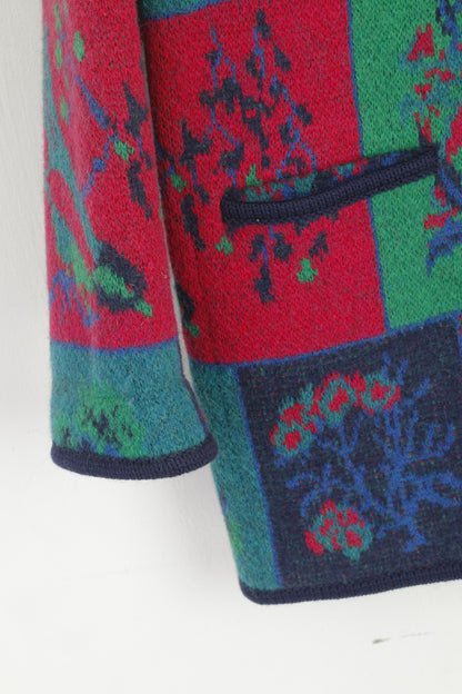 Stapf Women L Cardigan Green Wool Vintage Tyrol Austria Long Sweater