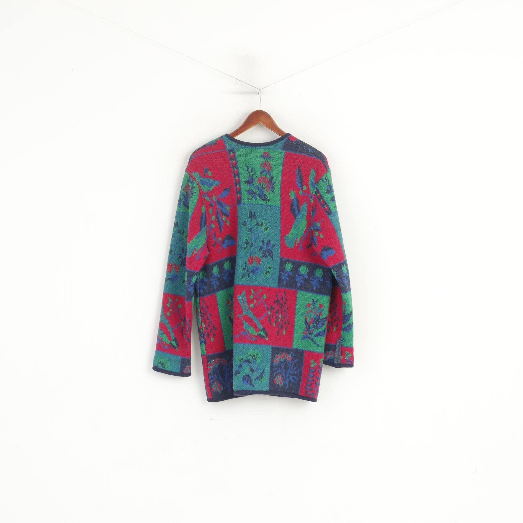 Stapf Femmes L Cardigan Vert Laine Vintage Tyrol Autriche Long Pull