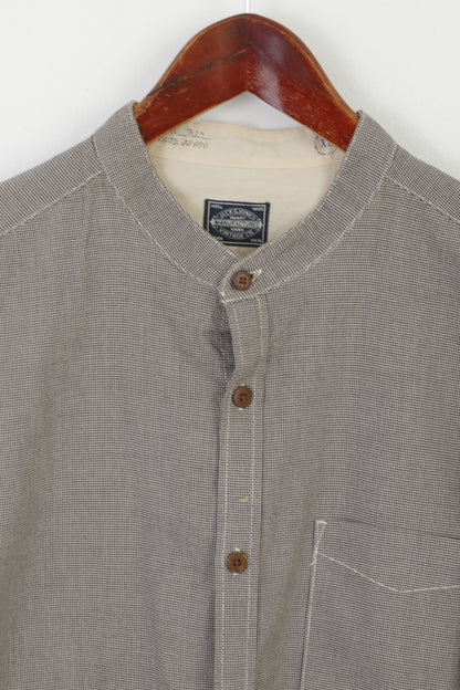 Jack &amp; Jones Vintage Goods Hommes XL Chemise décontractée Noir Blanc Coton Pied-de-poule Haut