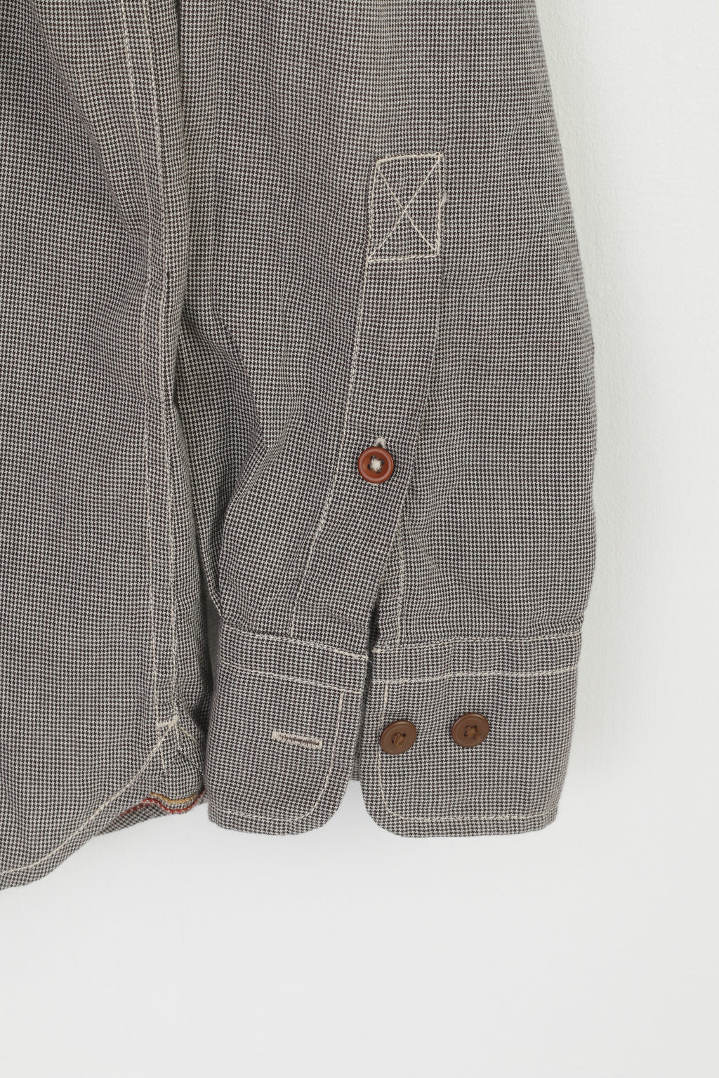 Jack & Jones Vintage Goods Men XL Casual Shirt Black White Cotton Houndstooth Top