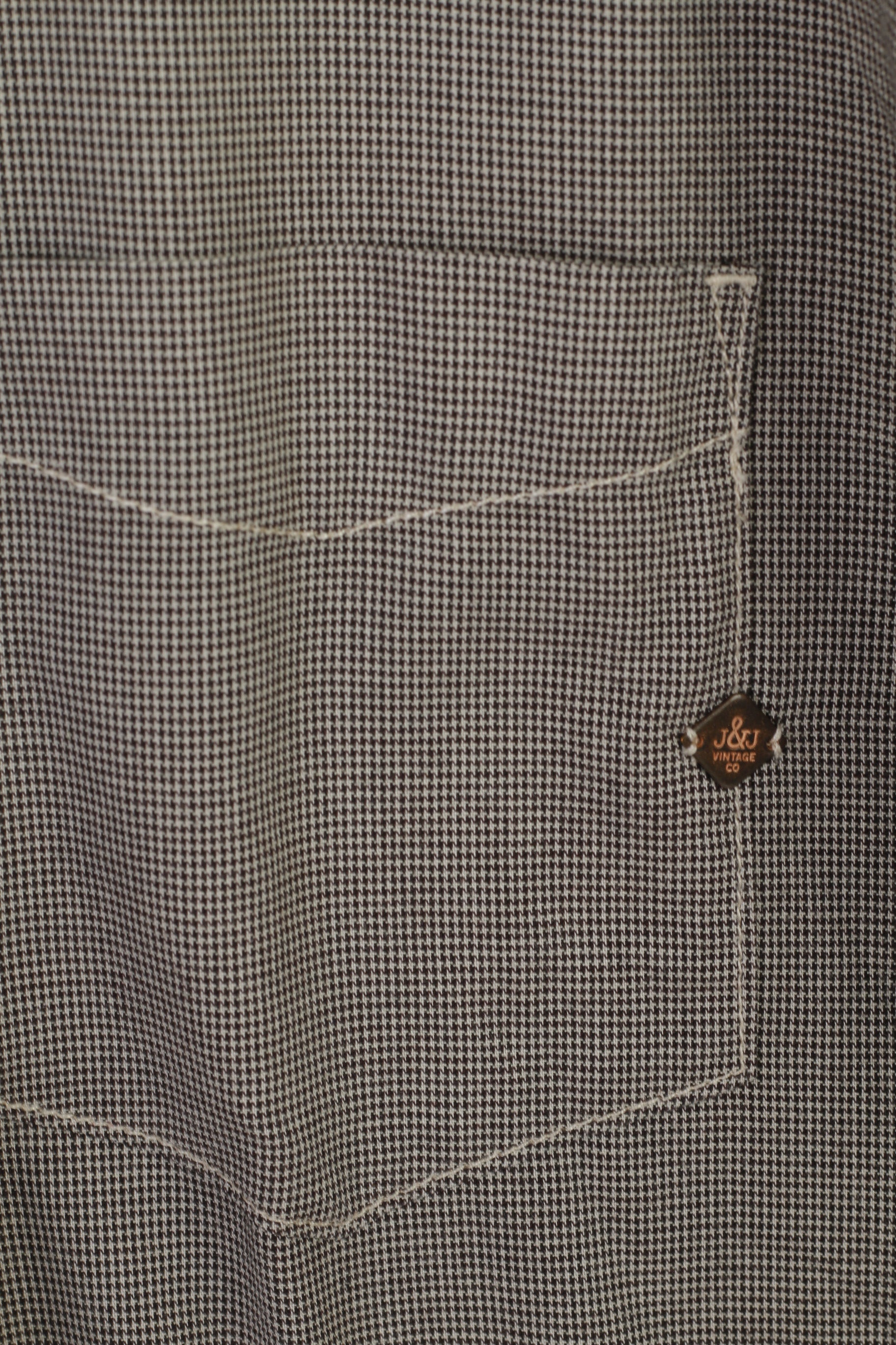 Jack & Jones Vintage Goods Men XL Casual Shirt Black White Cotton Houndstooth Top